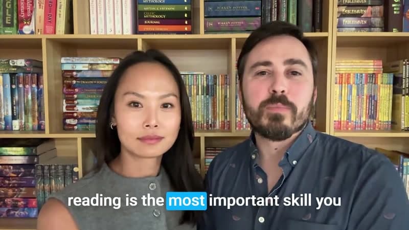 Parent and child learning to read together